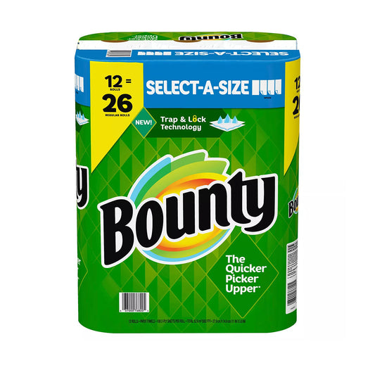 BOUNTY SELECT-A-SIZE PAPER TOWEL12=26 ROLLS 12PK