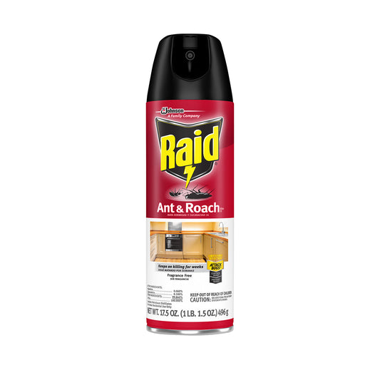 RAID 17.5OZ ANT & ROACH KILLER FRAGRANCE FREE 12/CS