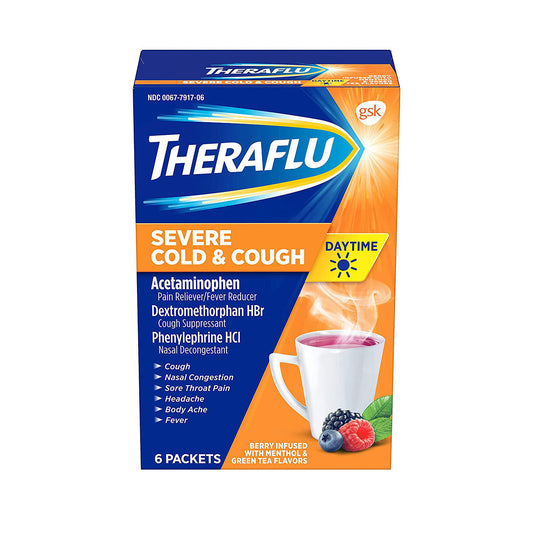 THERAFLU COLD & FLU POWDER 6CT 3PK DAY TIME SEVERE COLD & COUGH **44057553