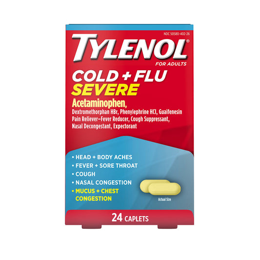 TYLENOL 25CT COLD PLUS FLU SEVERE FOR ADULTS 2'S