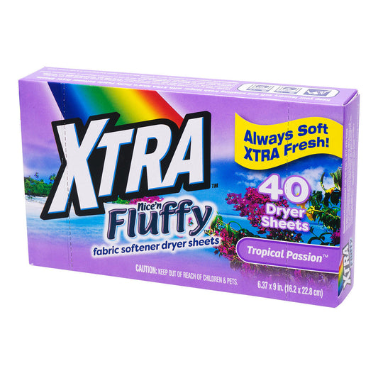 XTRA 40CT NICE N FLUFFLY DRYER SHEETS TROPICAL PASSION 12/CS