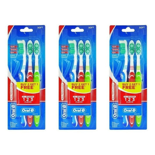 ORAL B TOOTH BRUSH 3PK ALL ROUNDER SOFT 12/CS