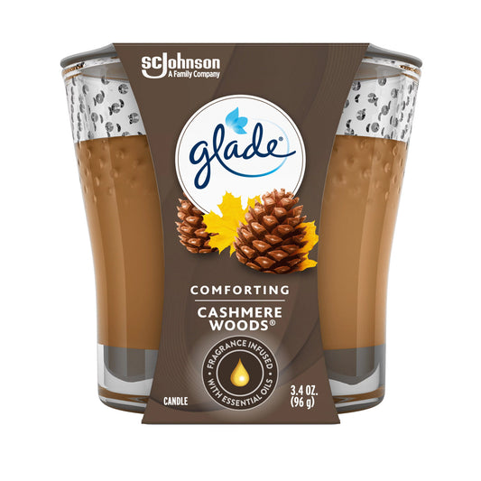 GLADE SCENTED CANDLE 3.4OZ CASHMERE WOODS 6/CS