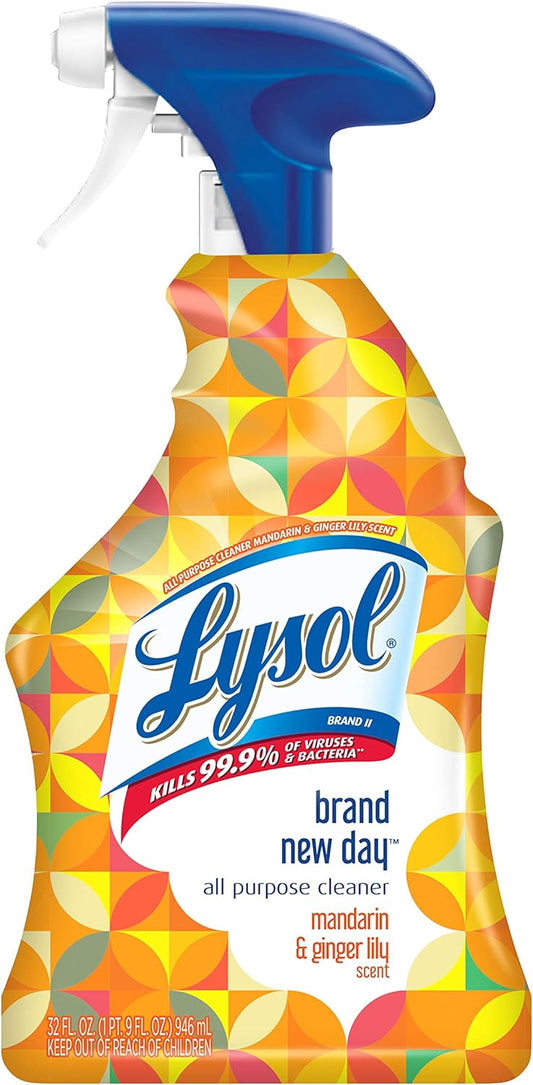 LYSOL 32OZ TRIGGER ALL PURPOSE CLEANER BRAND NEW DAY MANDRIN & GINGER LILY 12/CS