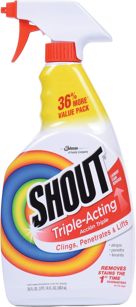 SHOUT 30OZ (887ML)TRIPPLE  ACTING LAUNDRY STAIN REMOVER SPRAY 12/CS