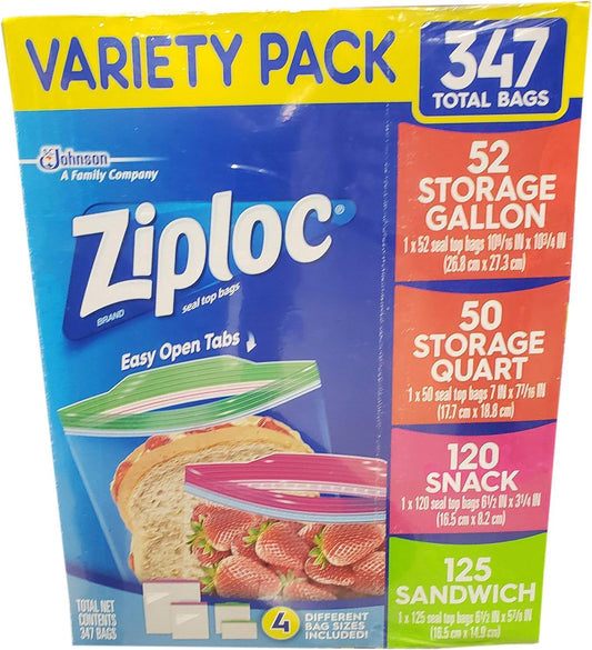 ZIPLOC VARIETY PACK 347 TOTAL BAGS 3/CS