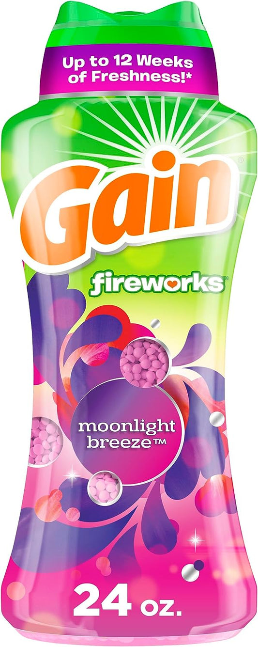 GAIN 26.5OZ FIRE WORKS IN WASH SCENT BOOSTER BEADS MOONLIGHT BREEZE 5/CS
