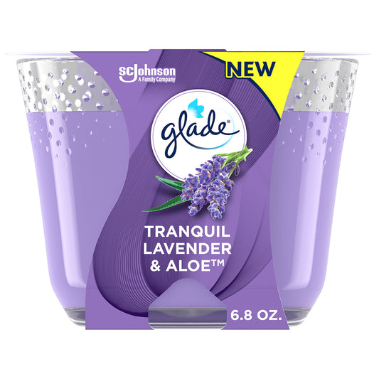 GLADE SCENTED CANDLE 3.4OZ TRANQUIL LAVENDER 6/CS