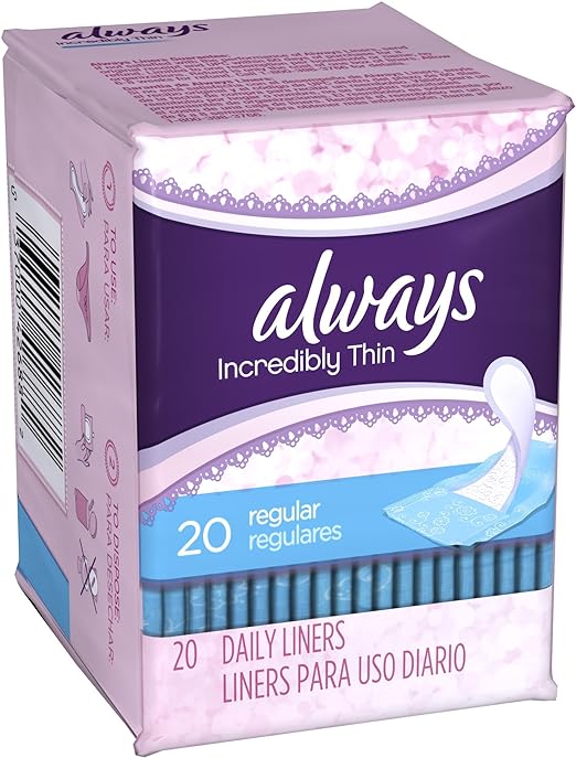 ALWAYS 20CT DAILY LINERS REGULAR UNSCENTED 24/CS