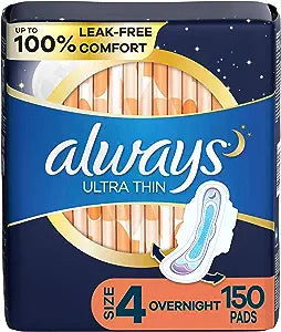 ALWAYS 40CT ULTRA THIN SIZE 4 OVER NIGHT PADS 4/CS
