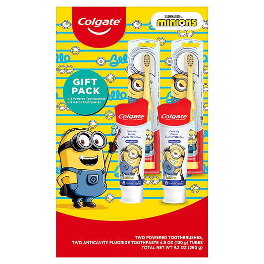 COLGATE KIDS TOOTH BRUSH SET WITH  TOOTH PASTE MINIONS GIFT PACK 6/CS
