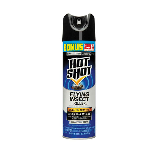 HOT SHOT 15OZ SPRAY FLYING INSECT KILLER CLEAN FRESH SCENT 12/CS