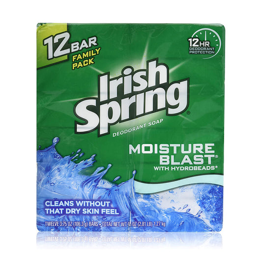 IRISH SPRING 3.75OZ BAR SOAP 12PK MOISTURE BLAST 6/CS