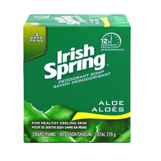 IRISH SPRING 90g BAR SOAP 3PK ALOE