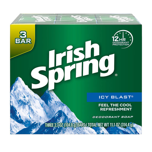 IRISH SPRING 3.75OZ BAR SOAP 3PK ICY BLAST 18/CS