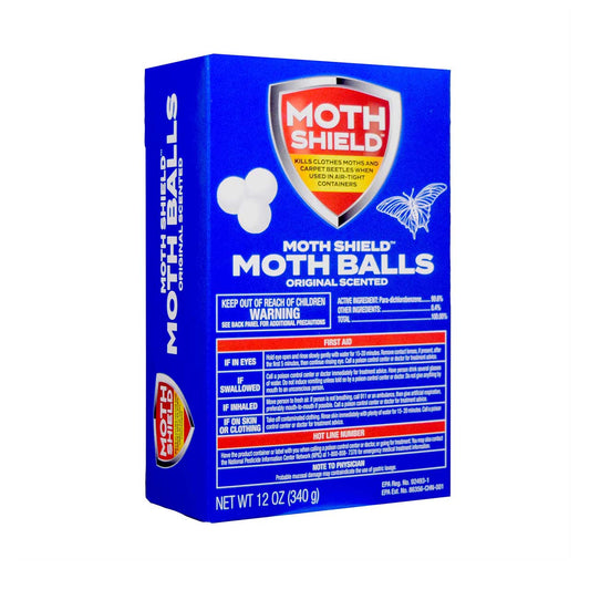 MOTH SHIELD 12OZ MOTH BALLS ORIGINAL 12/CS