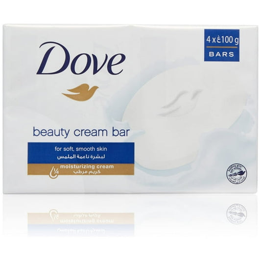 DOVE 90g BAR SOAP 4PK BEAUTY CREAM (WHITE) 12/CS
