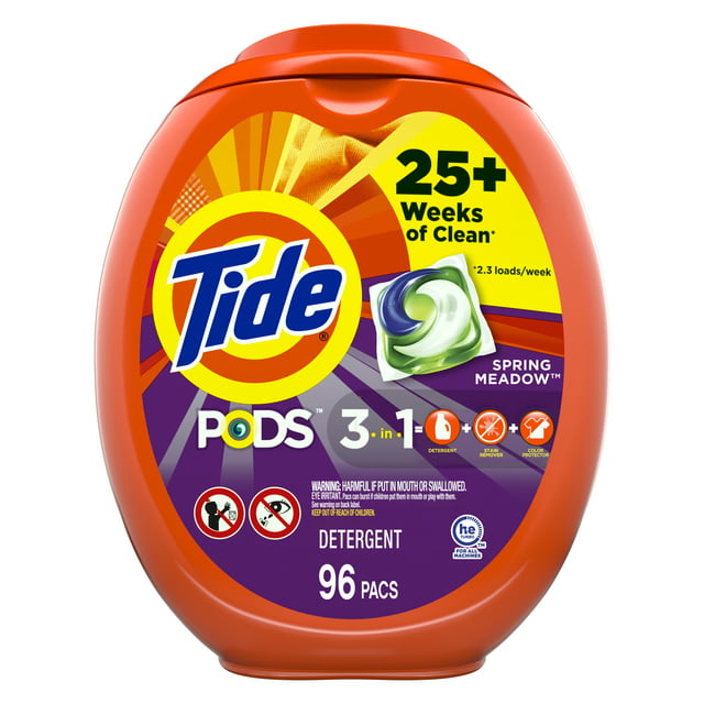 TIDE 96CT PODS LAUNDRY DETERGENT SPRING MEADOW 4/CS