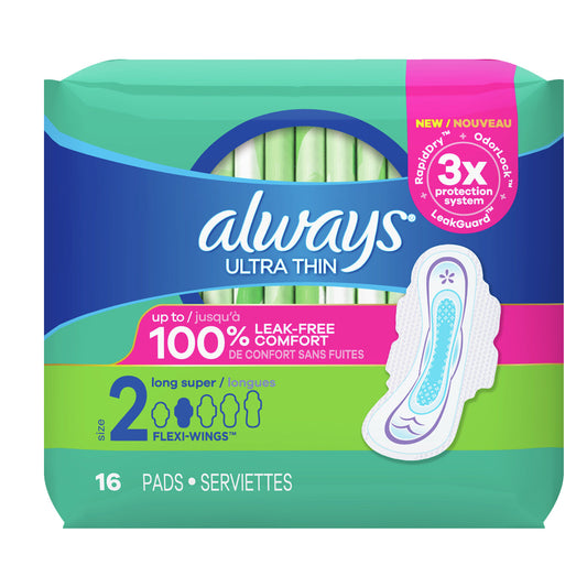 ALWAYS 16CT ULTRA THIN SIZE 2 DAILY LINERS 12/CS
