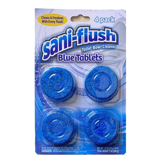 SANI FLUSH 4 PK TOILET BOWL CLEANER TABS BLUE 12/CS