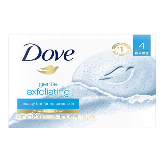 DOVE 100g BAR SOAP 4PK EXFOLIATING 12/CS