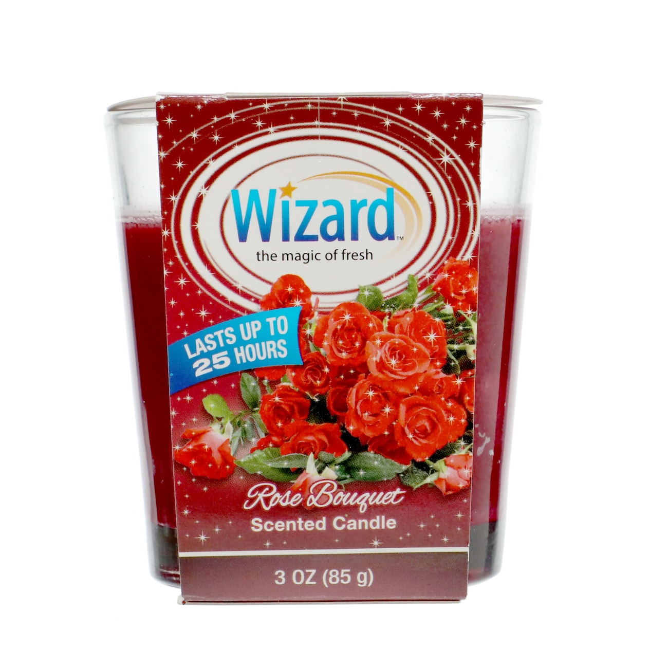 WIZARD 3OZ SCENTED CANDLES ROSE BOUQUET 12/CS